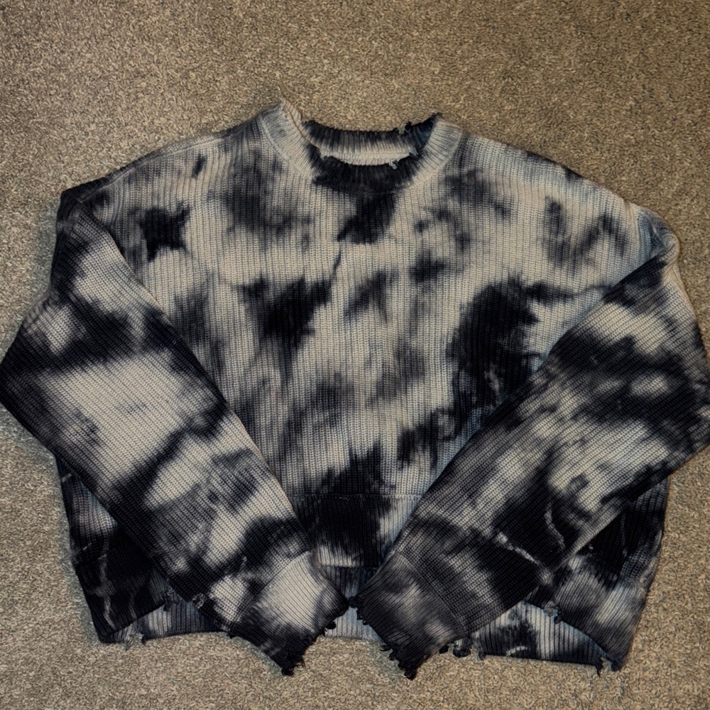 Pistola Black and Gray Tie-Dye Sweater